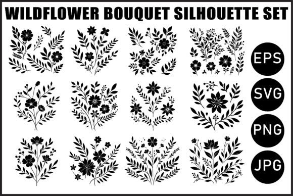 Download Black Wildflower Bouquet Vector Bundle - Vector bundle Collection