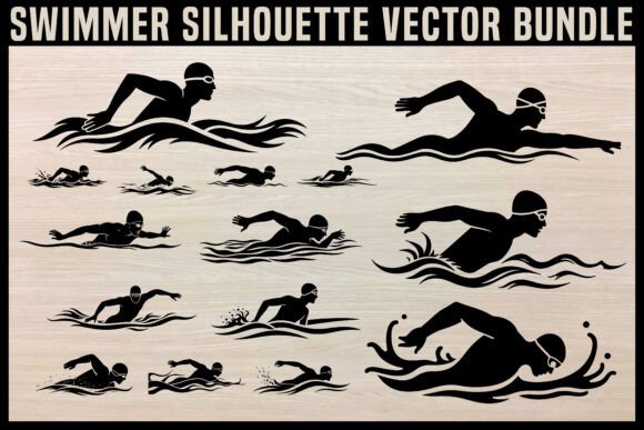 Download Swimmer Silhouette Vector Bundle | Swimming SVG Clipart - Vector bundle Collection