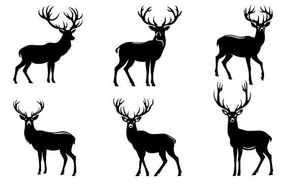 Download Deer Silhouette Vector Bundle Set - Vector bundle Collection