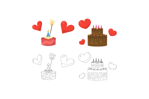 Download Birthday Cake Illustration Vector Bundle - Vector bundle Collection