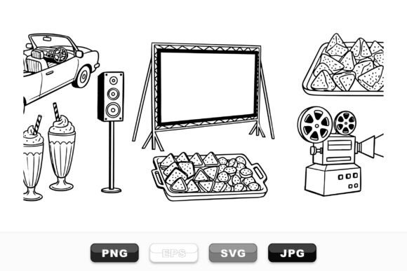 Download Drive-in Movie Clipart Set - Premium Resources