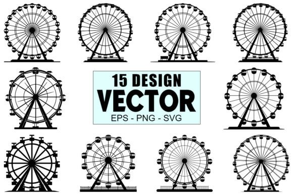 Download Ferris Wheel Silhouette Vector Bundle - Vector bundle Collection