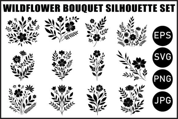 Download Black Wildflower Bouquet Vector Bundle - Vector bundle Collection