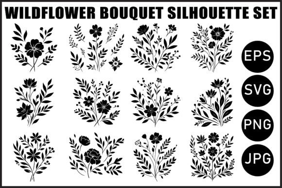 Download Black Wildflower Bouquet Vector Bundle - Vector bundle Collection