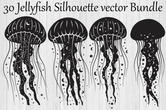 Download Jellyfish Silhouette Vector Bundle - Vector bundle Collection